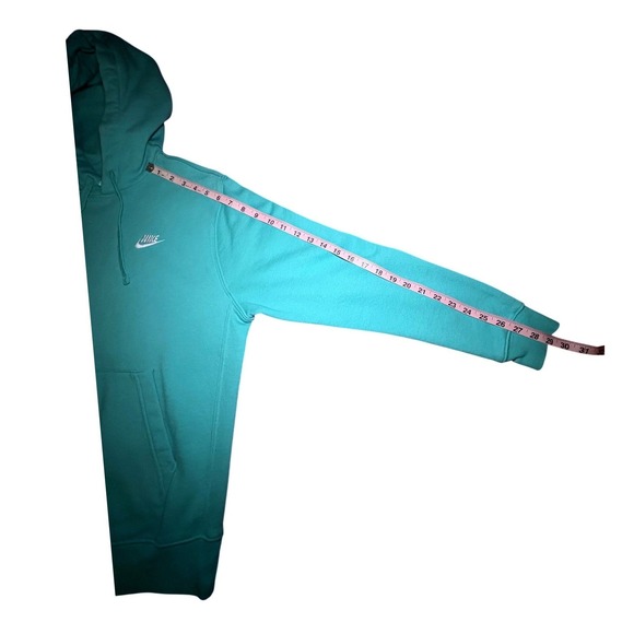 Nike Essential Hoodie Teal Turquoise Mens Medium Pullover Logo - Picture 4 of 7